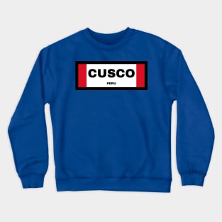 Cusco City in Peruvian Flag Crewneck Sweatshirt